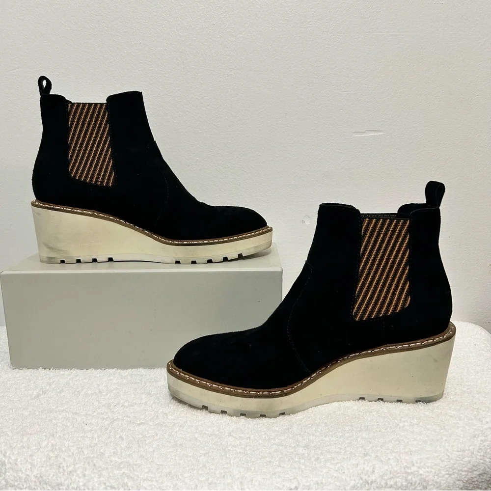 Cecelia New York Gemma Suede Wedge Chelsea Boots